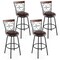 Costway Set of 2 24/30 Inch Adjustable Swivel Barstools Metal Dining Chairs Black&Brown